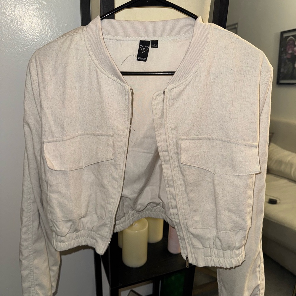 Women's Cream Bomber Jacket